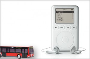 Imagen de iPod 3G y autobús